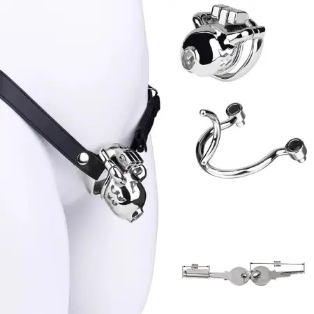Regular + Bondage Rope Configured Male Bondage Penis Chastity Locks Stainless Steel Metal 4 Sizes of Male Chastity Restraints