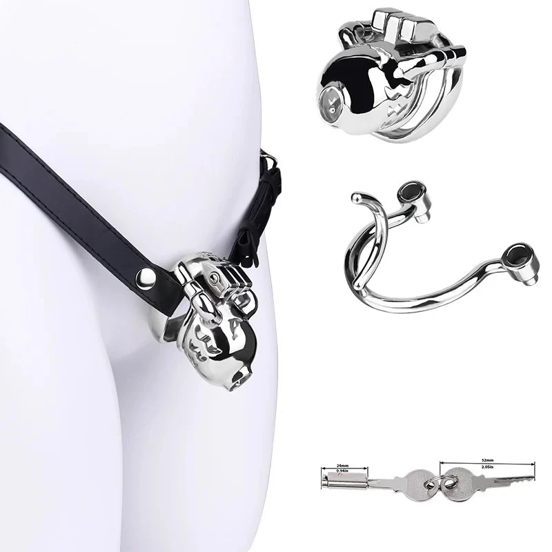 Regular + Bondage Rope Configured Male Bondage Penis Chastity Locks Stainless Steel Metal 4 Sizes of Male Chastity Restraints