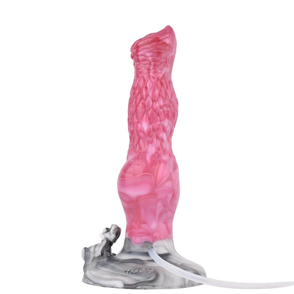 9inch Liquid Silicone Huge Dog Squirting Dildo Realistic Ejaculating Penis Woman Masturbator with Suction Sex Toy for Woman