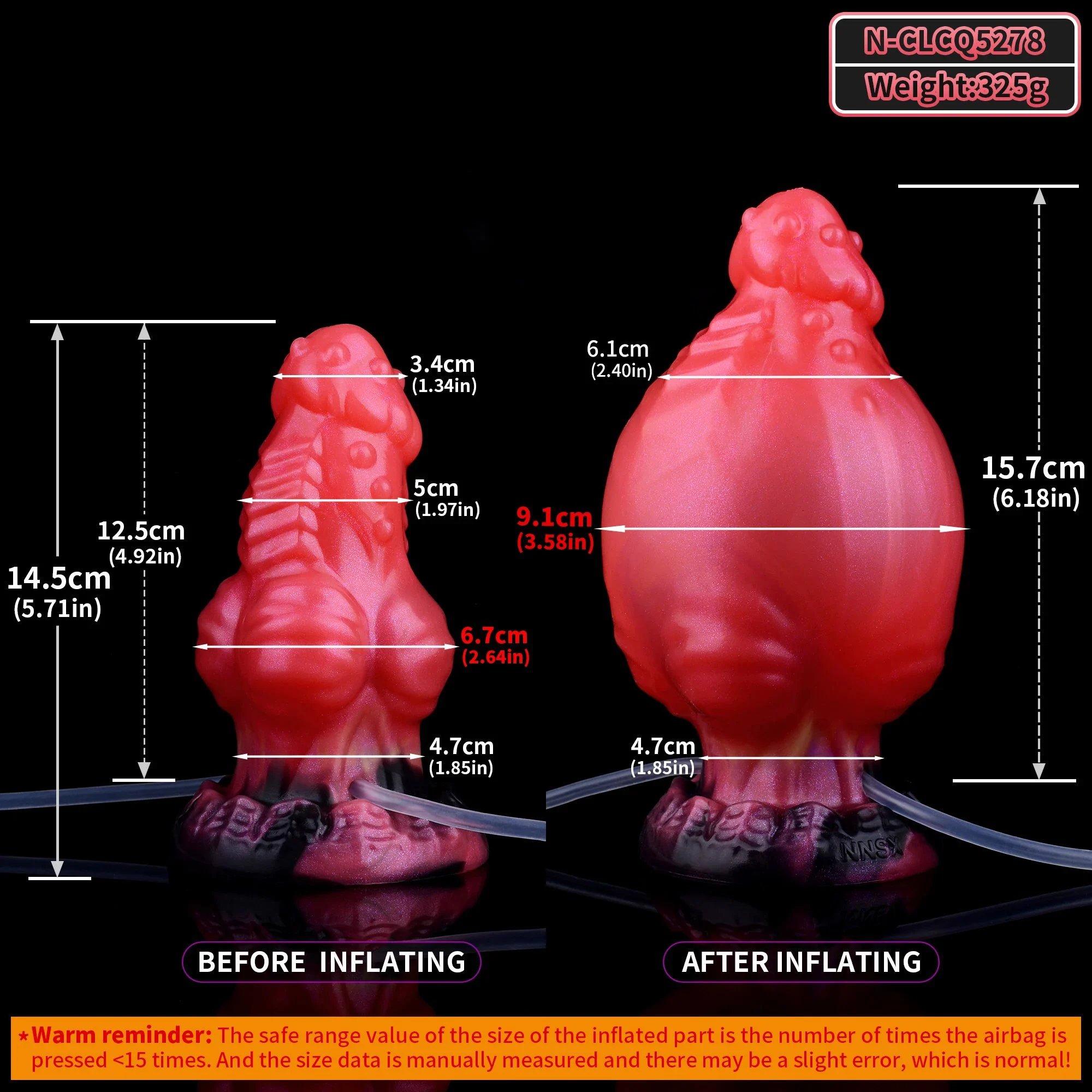 A Multi-purpose Toy That Can Be Used As an Anal Plug and Dildo InflatableSquirting Anal Plug Made of Silicone Suitable for Women