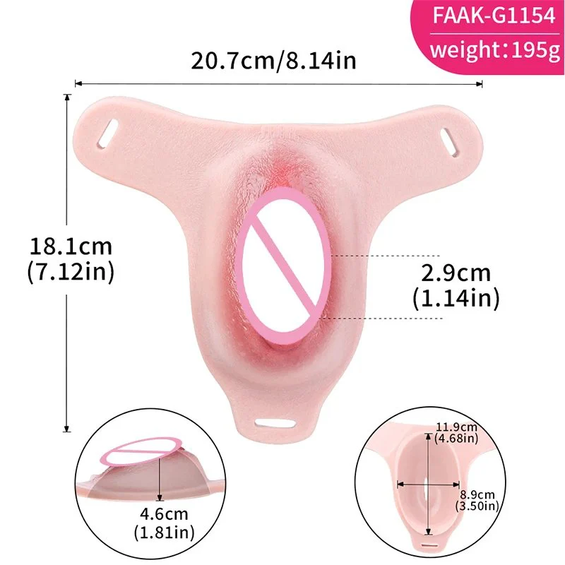 Realistic Silicone Vagina Panties Men's Pussy Hiding Gaff Triangle Panty for Crossdresser Transgender, Sissy Chastity Cage
