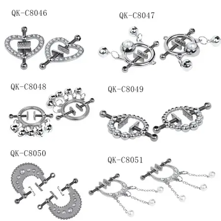 6 Style Lovely Breast Clip for Female Sex Toy Nipple Play Crystal Chain Nipple Clamps Bondage Breast Restraints