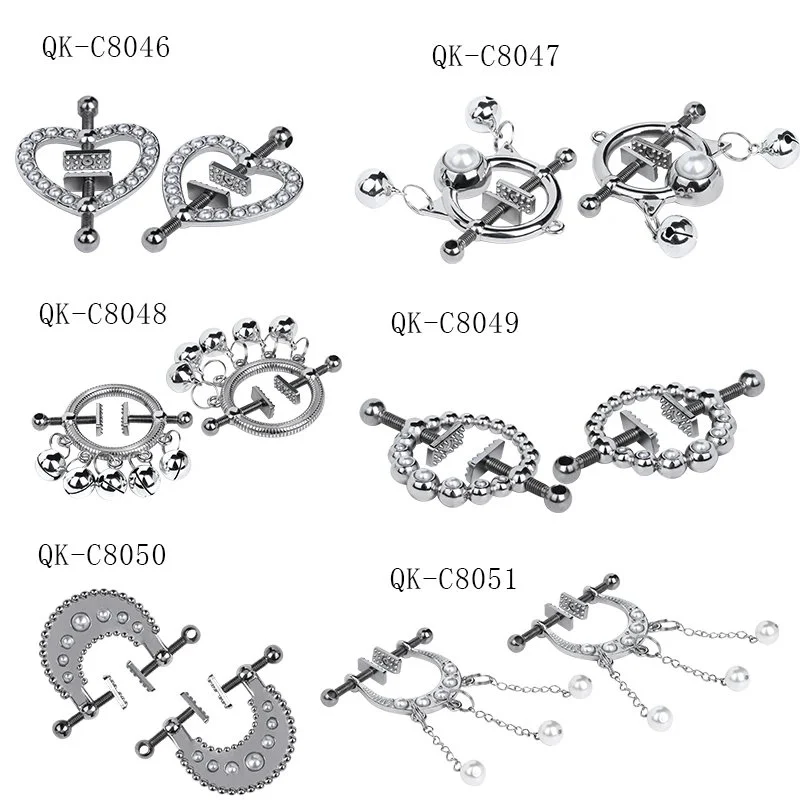6 Style Lovely Breast Clip for Female Sex Toy Nipple Play Crystal Chain Nipple Clamps Bondage Breast Restraints