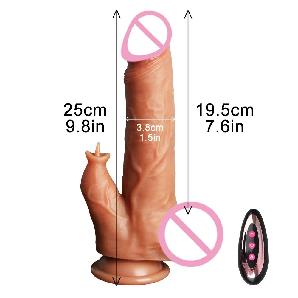 Adult Liquid Silicone Remote Control Heating Thrusting G-Spot Vibrator Dildo with IPX5 Waterproof and Portable Design