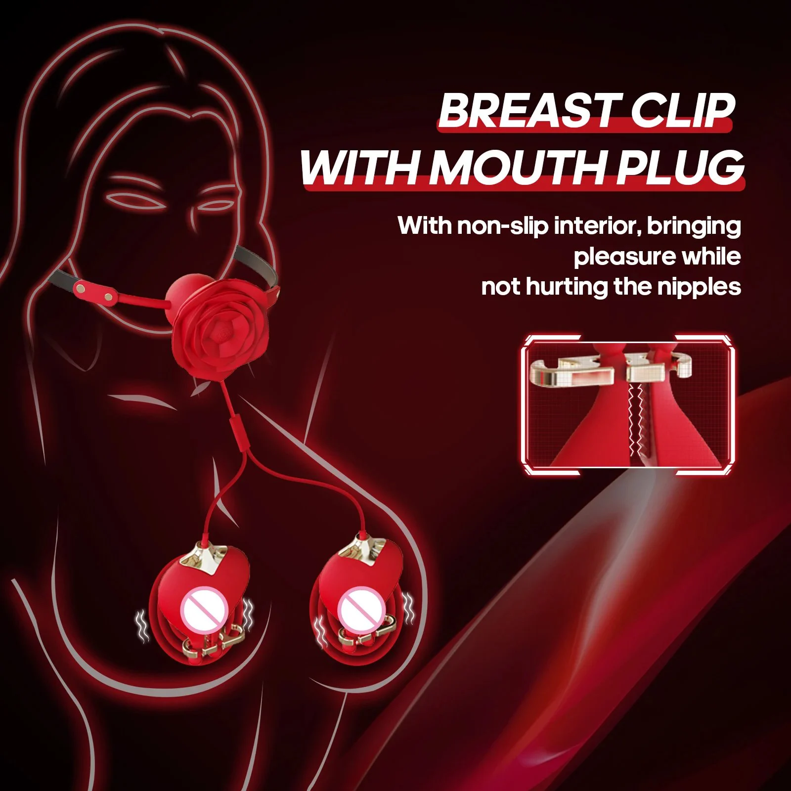 10 Frequency Vibration Ball Gag Electric Sucker Vacuum Nipple Clamp for Women Breast Stimulator Flirting Adult Sex Toys