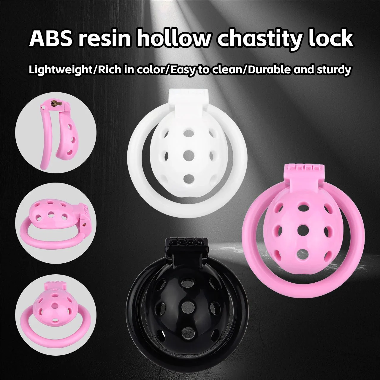 Pink Chastity Cage Sissy Small Chastity Devices, Male Penis Cage for Men Flat Cock Cage, BDSM Cage