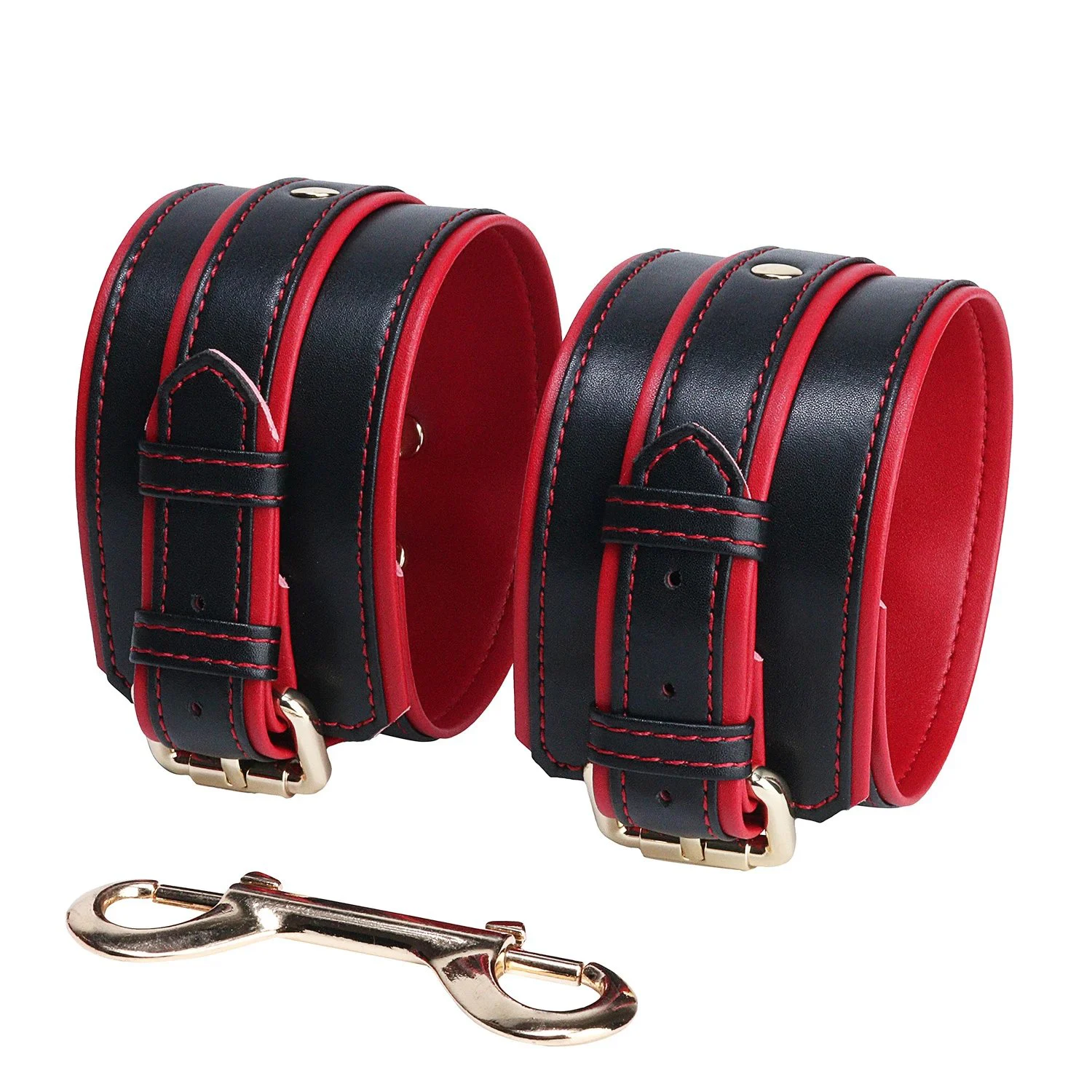 Ankle Cuffs with Cross Buckle Bondage Set, Adjustable BDSM Restraint Gear Unisex Fetish Accessory for Play and Role-Playing