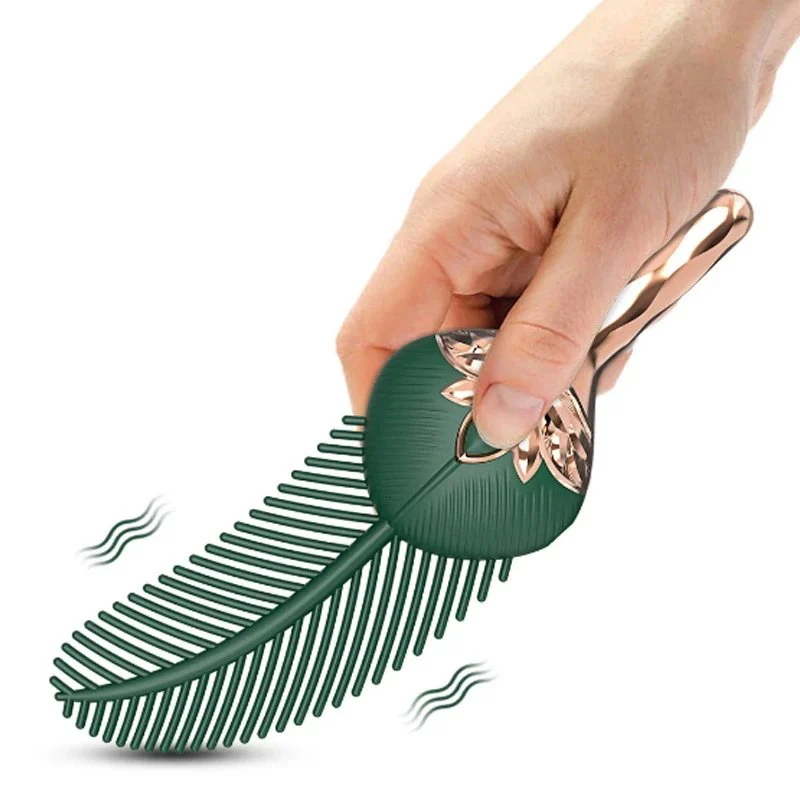 USB 10 Modes Clitoral Stimulator Silicone Vibrating Flicker Feather Shape Flirting Sex Toy Feather Tickler Vibrator
