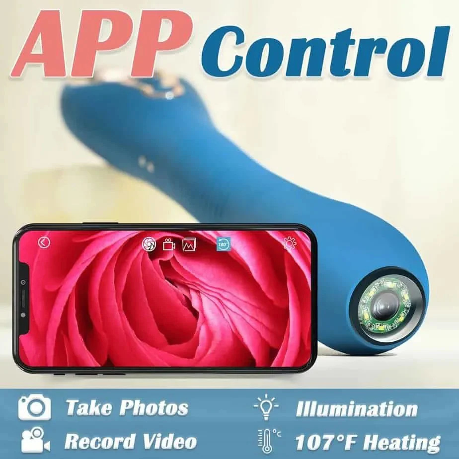 APP Control Endoscope Vibrator Endoscopic Vagina Anus Masturbator Visual Sex Toy G Spot Heating Dildo Vibrator With Camera