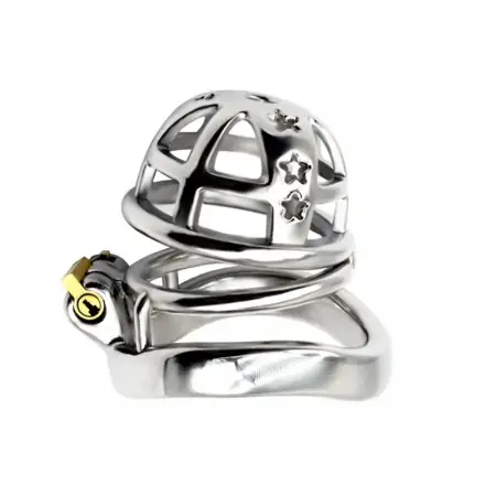 Mental sliver stainless steel ring cock cage male chastity cage for man