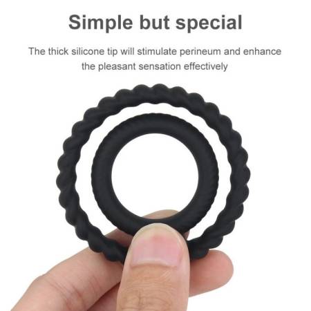 Silicone Male Double Cock Ring Stretchable Sex Toys for Men With Delay Ejaculation Function Male Penis Rings