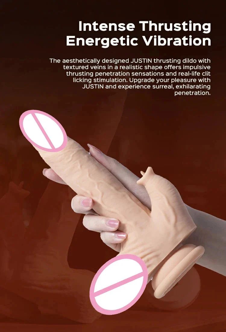 8.66 Inch Heating Function Realistic Telescopic Dildo Vibrator Licker Silicone Thrusting and Vibrating Dildo with Suction Cup