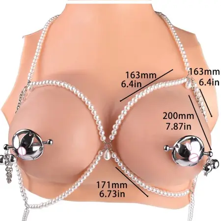 Adjustable Metal Nipple Clamps Heavy Nipple Stimulator Women Beginner Breast Sex Toys with Leather Pearl Chain