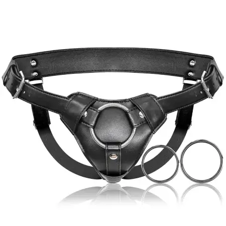 Adjustable Waist Thigh Soft Leather Belt Strap on Dildo Harness Metal O-Rings Adult Sex Toys for Women Men