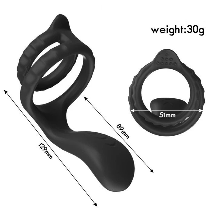 Silicone Male Cock Ring with Prostate Massage Anal Plug Sex Product for Delay Ejaculation