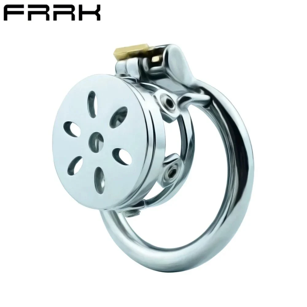 Metal Stainless Steel Arc Ring Rivet Flat Chastity Lock Rivet Stimulation Male Penis Massager Removable Chastity Cage