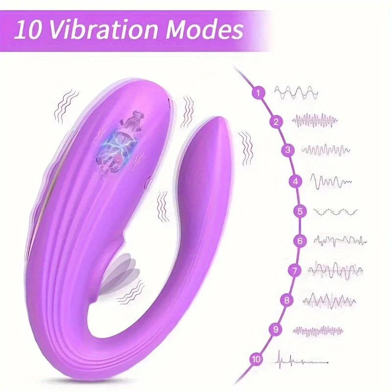 U-Shaped Multi-Frequency Co-Vibration Clitoral Vibrator Jumping for Egg Male Female Masturbation Toy Second Tides Wearable