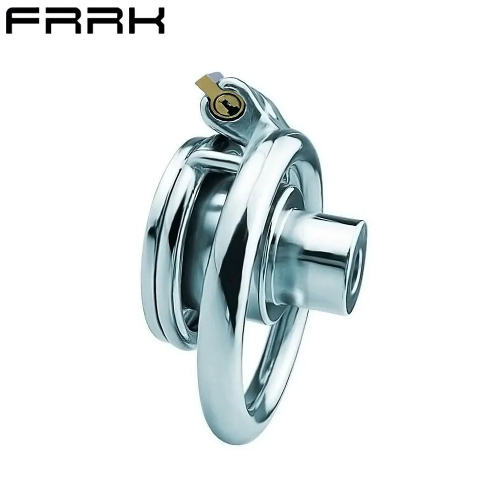 Stainless Steel Negative Electrode Series Down-Type Chastity Lock Men's Cage Bondage Fun Device Sex Toys