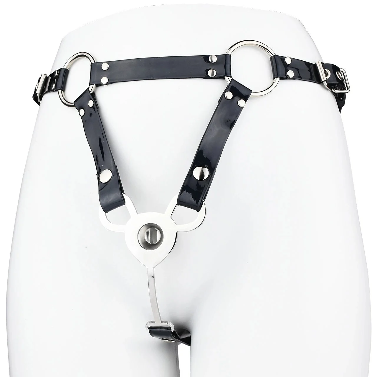 Stainless Steel Sex Toy Metal Negative Chastity Lock High Quality One-piece Welding with PU Belt Chastity Device for Man
