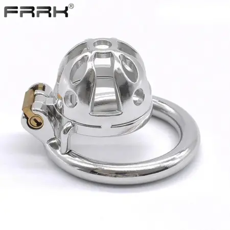 Stainless Steel Hand Polish Cock Cage Penis Ring Lock Belt Sex Toys for Men