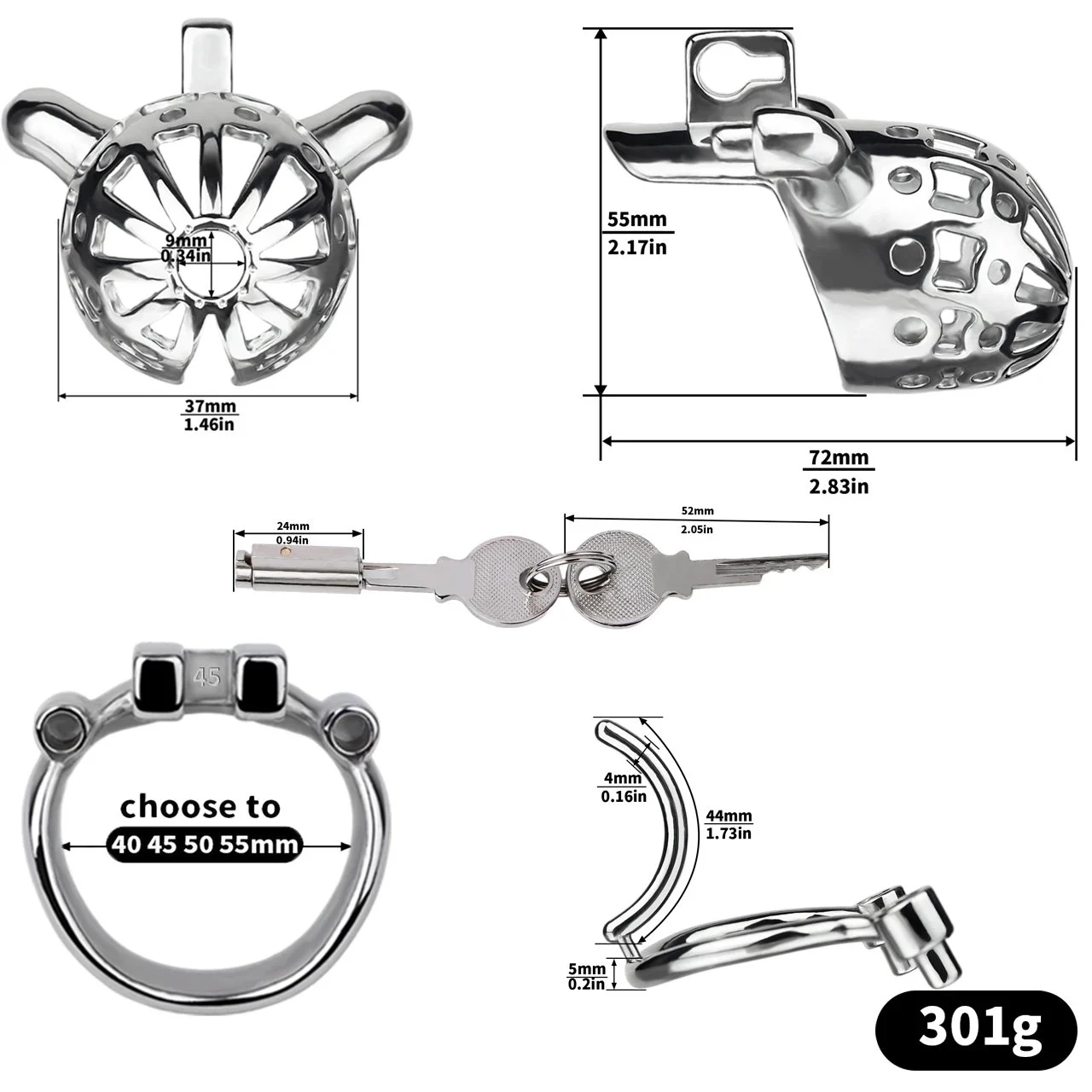 Stainless Steel Male Chastity Bondage Lock Bdsm Play Props for Men Bdsm Adult Erotic Toys Penis Cage