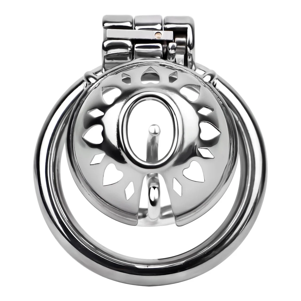 Metal Male Penis Restraint Chastity Cage Silver Glossy Built-In Penis Lock Erotic Toys for Male