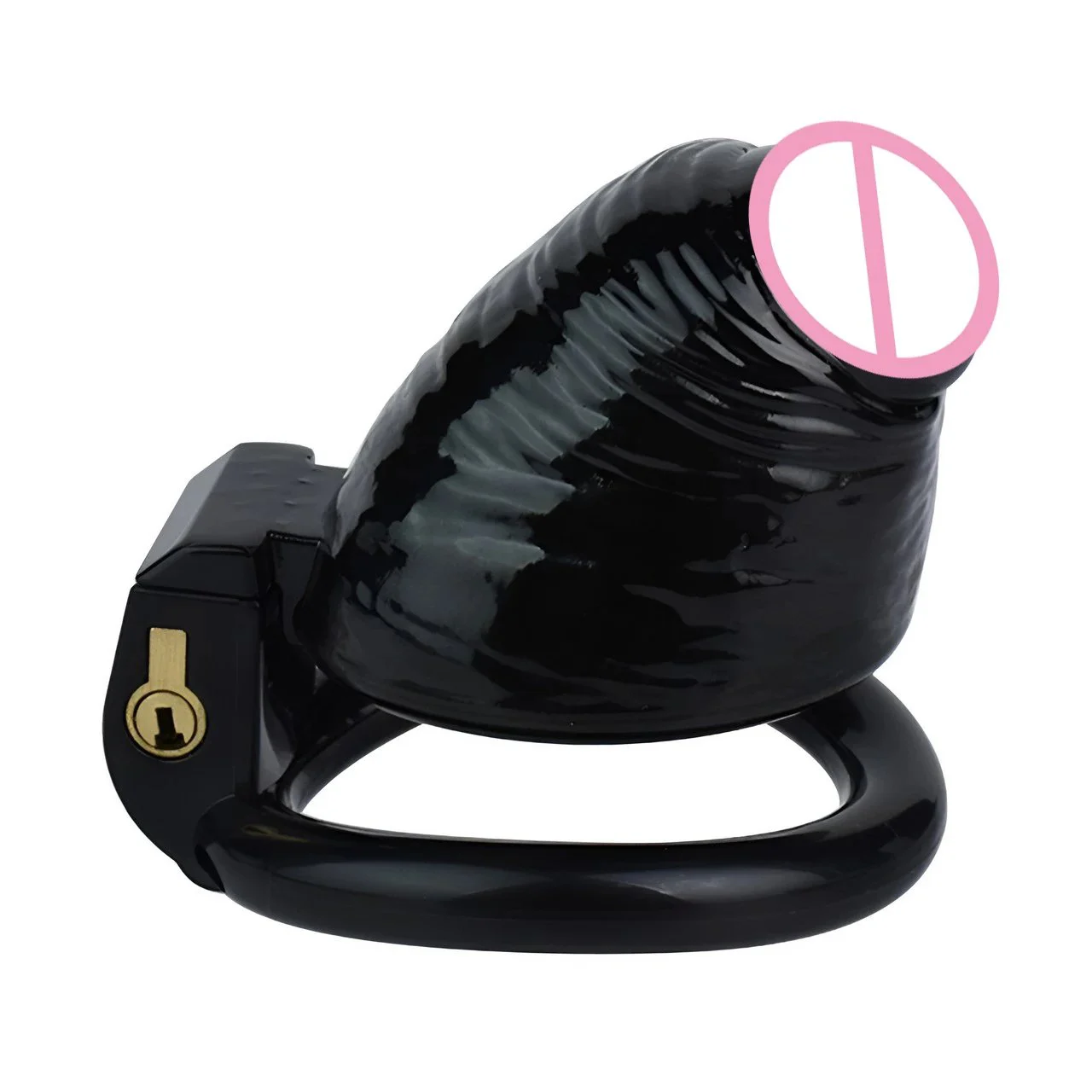 Resin Male Penis Shape Chastity Lock Cock Cage with Curved Round Ring Chastity Cage for Men Sex Toys for Men