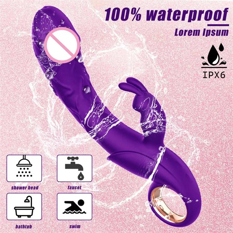 Rechargeable Clitoral Stimulator 10 Modes Realistic Dildo Female Rabbit Vibrator Sex Toys for Women