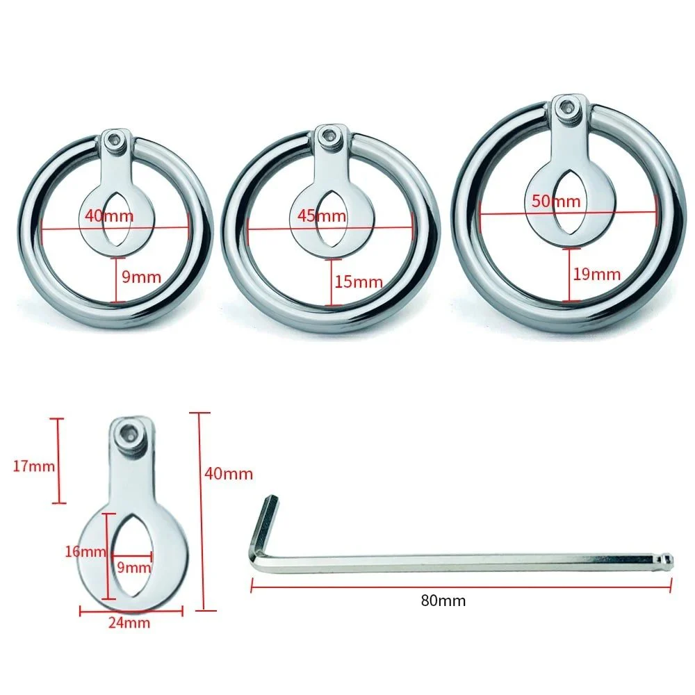 Stainless Steel Penis Rings Negative Chastity Cage Male Sex Toys Circular Ring Design Skeleton Chastity Device