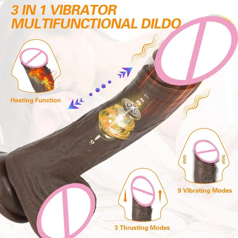9.1Inch Vibrating Realistic Penis Dildo G Spot Anal Stimulation Heating Function Thrusting Dildo Vibrator Sex Toy for Women Male