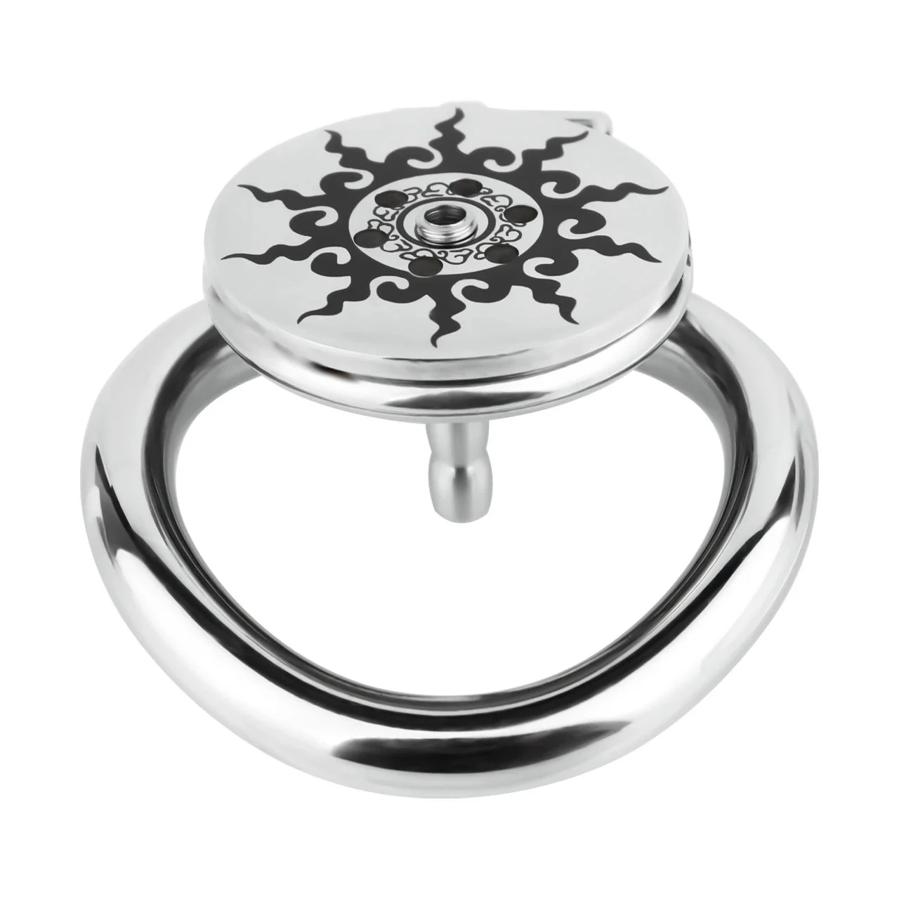 Stainless Steel Flat Cock Cage Chastity Cage Device with Catheter Flat Device Sex Toys for Men Cross-Dressing Penis Restraint