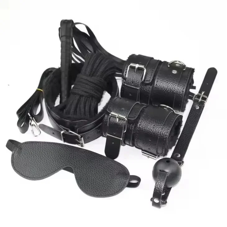 Gag Whips Cuffs Nipple Clamp Products 7 Pcs Set Sex Toys Bdsm Sexy Bondage Lingerie