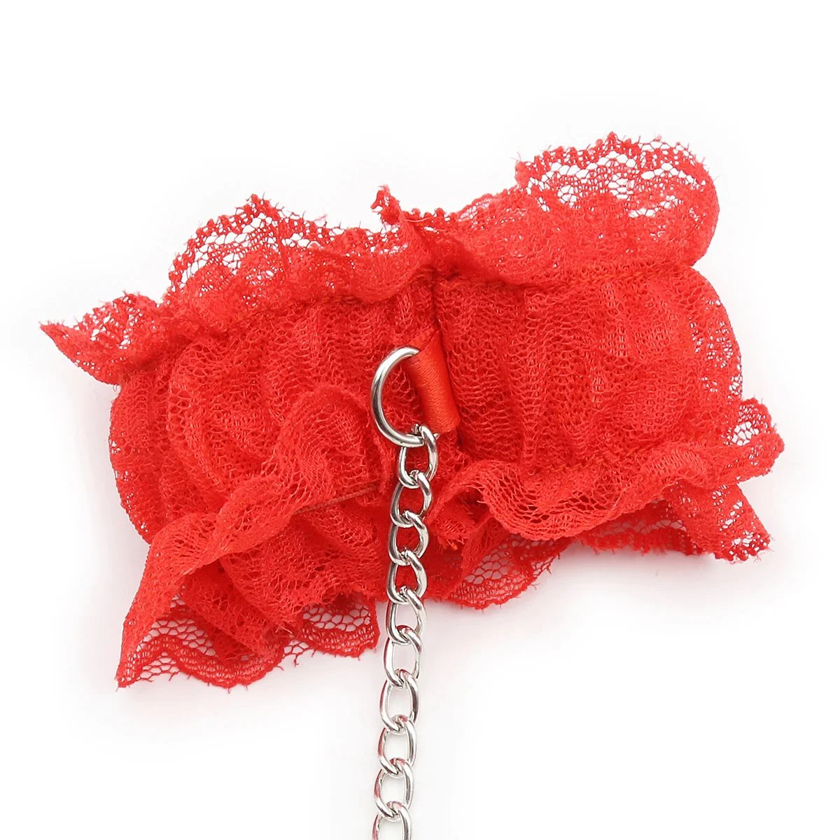 Lace Handcuffs Legcuffs Lace Shackle Chain Red and Black Binding Toy Couple Flirtation Feminine Products