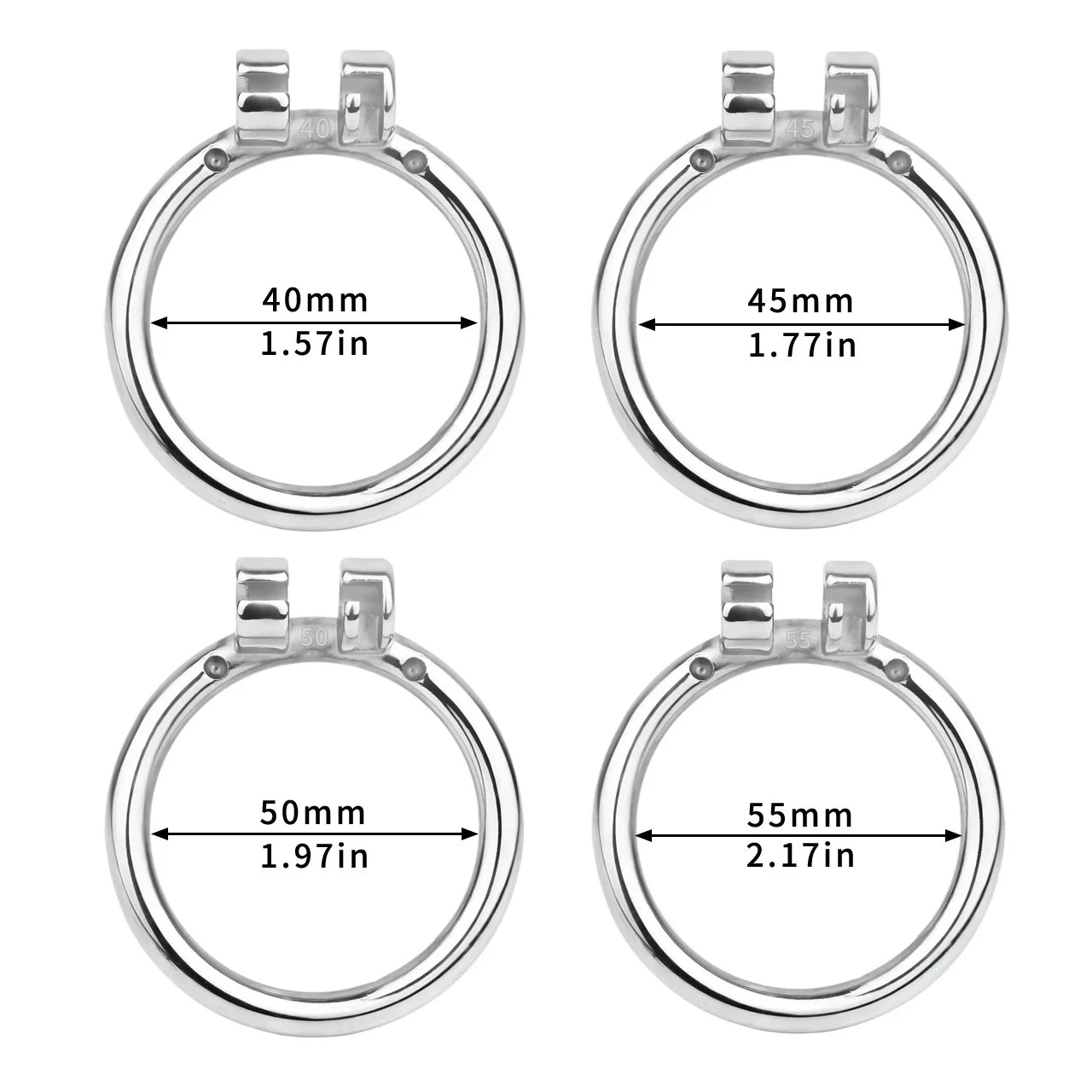 Metal Male Penis Restraint Chastity Cage Silver Glossy Built-In Penis Lock Erotic Toys for Male