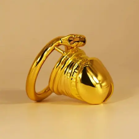 Total High 68mm 304 Stainless Steel Gold Plated Sex Product Adult Man Sex Toy Chastity Device for Male Penis