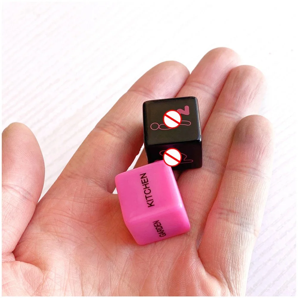 Black & Red Acrylic Dice Set 6 Sided Kinky Game Dice for Adult Sexy Fun