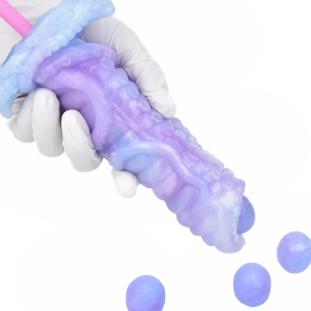 Alien Ovipositor Dildo with 5 Balls,Tentacle Ovipositor Silicone Dildo with Egg,Sex Toy for Women Men Masturbator Anal Plug