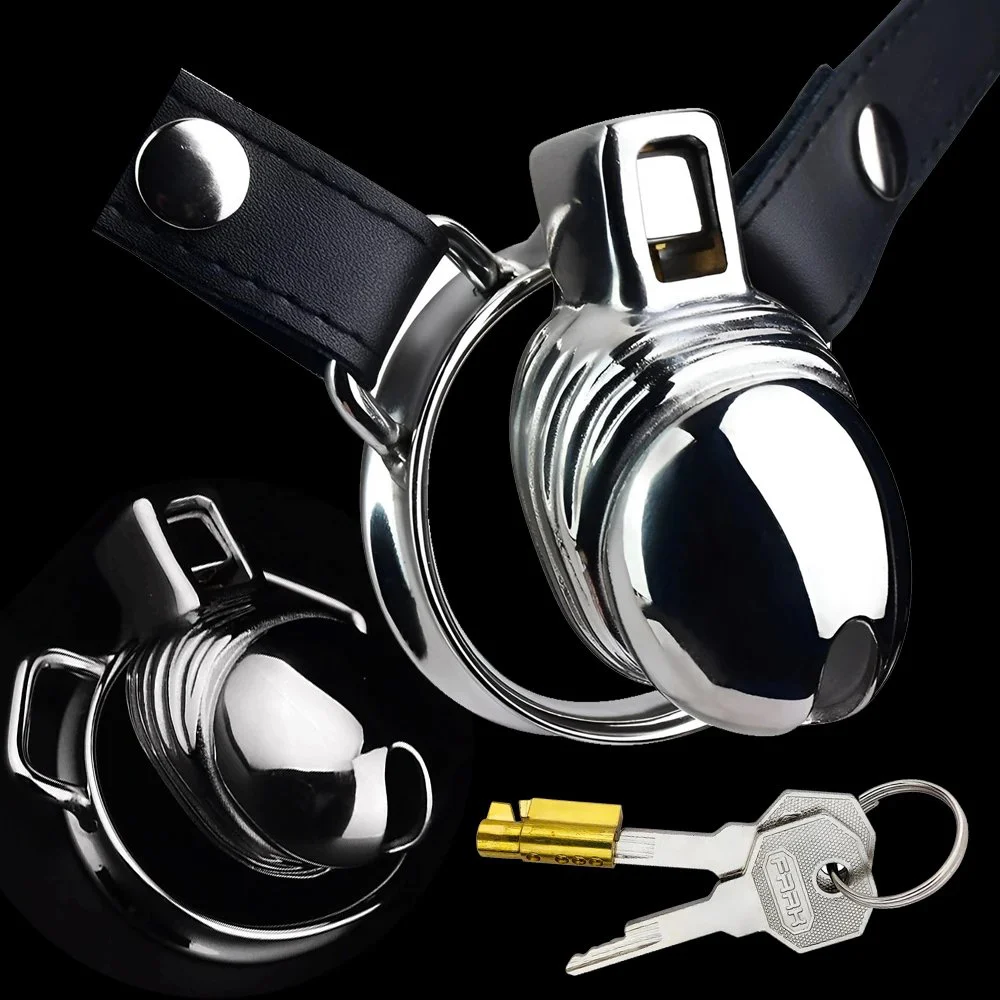 Stainless Steel Chastity Male Penis Cage Male Chastity Device Wearable Cock Cage With Belt