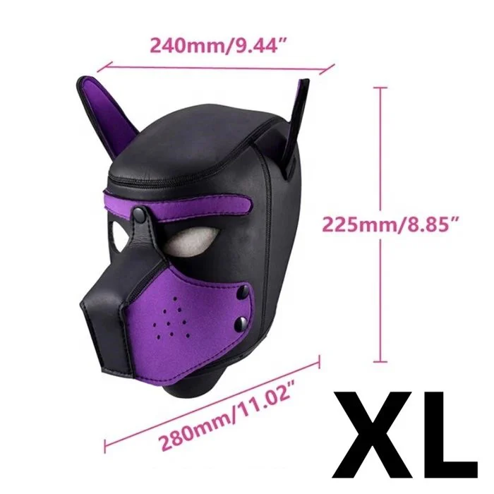Adult Men and Women Puppy Cosplay Leather Cover Hood Mask Sex Toys for Role Play for Adult Sex Use