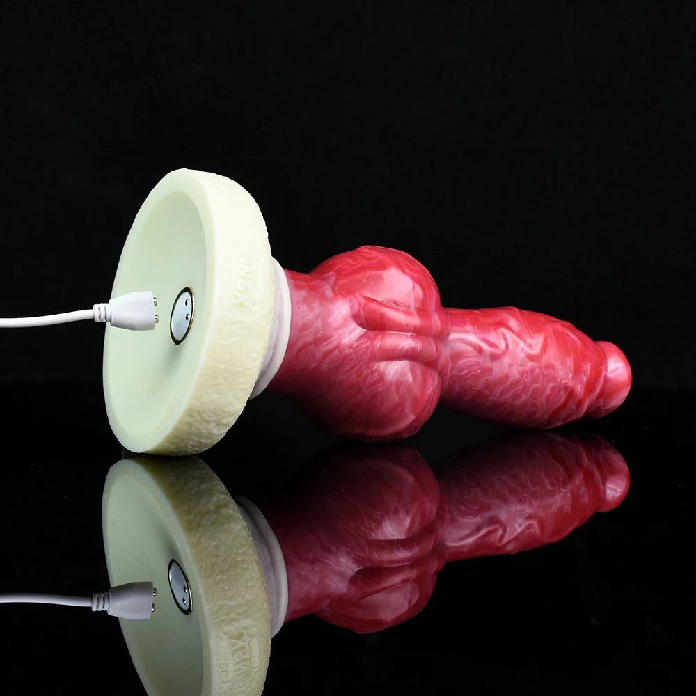 8.66 Inches Dog Dildo Vibrating Remote Control Vibrators Animal Penis with Super Knot Progressive Vaginal Dilators