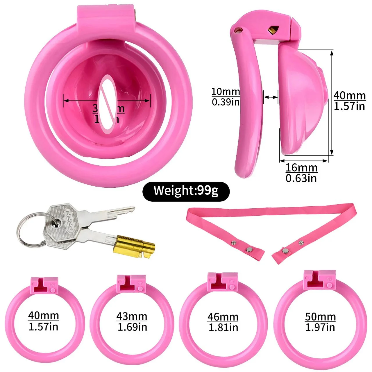 Small Ultra-simulation Chastity Cage With 4 Sizes Lock Cock Ring for BDMS Sissy Gay Customer Male Cock Cage Adult SexToys
