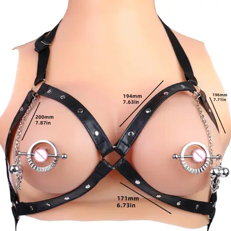 Adjustable Nipple Clamps Metal Breast Clip Heavy Nipple Stimulator Women Beginner Breast Sex Toys with Leather Pearl Chain