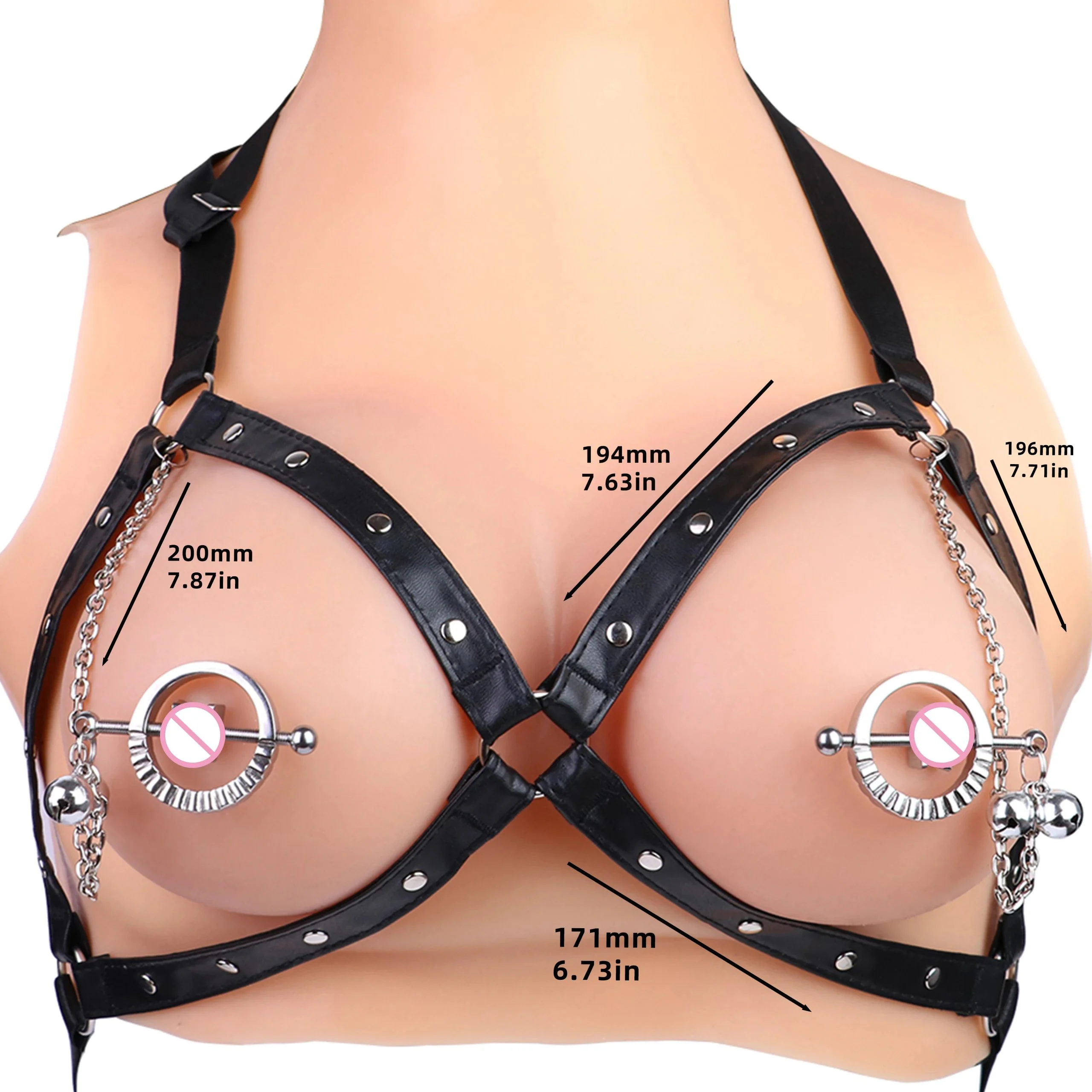 Adjustable Nipple Clamps Metal Breast Clip Heavy Nipple Stimulator Women Beginner Breast Sex Toys with Leather Pearl Chain
