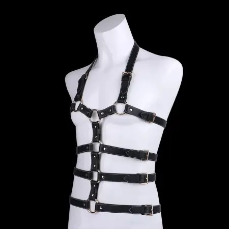 Adjustable PU Leather Men's Body & Chest Harness, Bondage Harness with Single, Double & Multi-Strap Styles