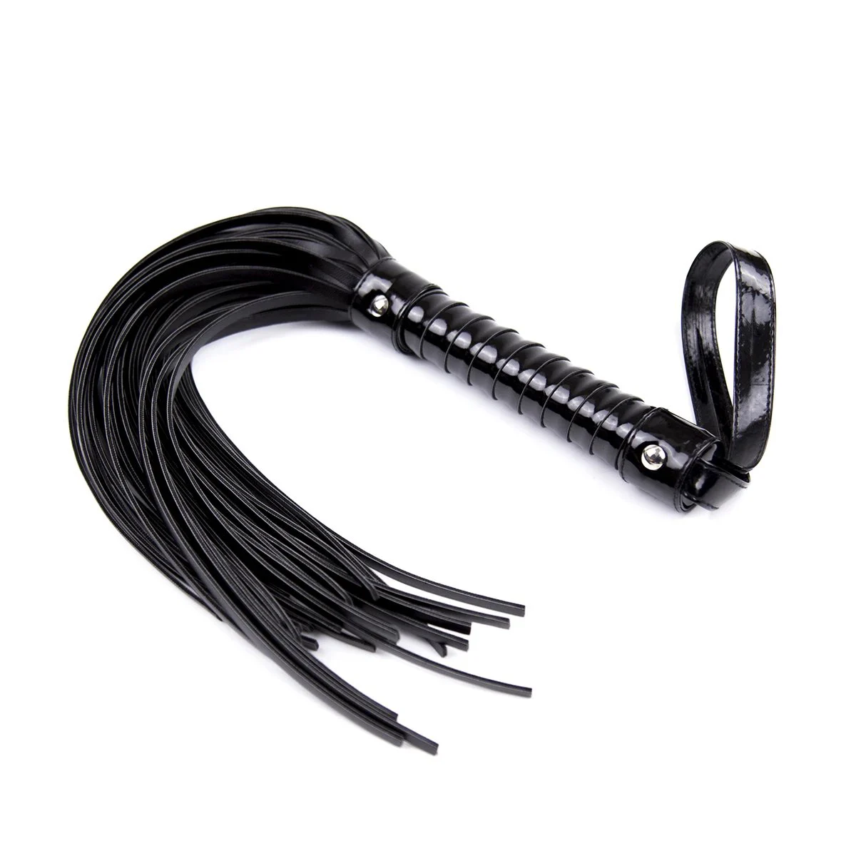 Whip Adult Sex Supplies PU Leather Black Leather Whip Bright Leather Fun Handle Tune Game Whip Sex Toys