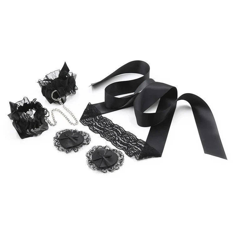 Adult Adult Sex Toys Lace Three Piece Binding and Restraint Set Maid Role-playing Sex Toys Sex Props Play Fun