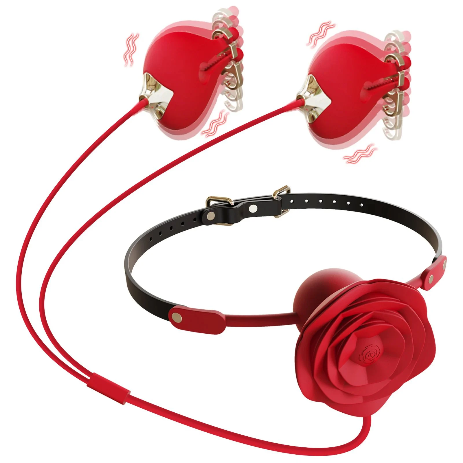 10 Frequency Vibration Ball Gag Electric Sucker Vacuum Nipple Clamp for Women Breast Stimulator Flirting Adult Sex Toys
