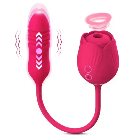 Rose Retractable Sucking Vibrating Jumping Egg Female Masturbation Sex Toys