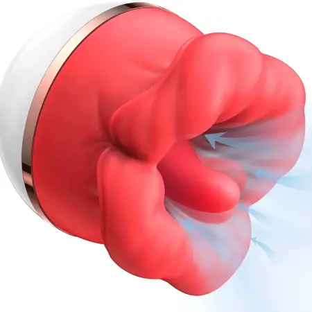 Rotating Suction Style Big Lips Tongue Licking Sex Toy Couples Female Masturbation Waterproof Rose Vibrator