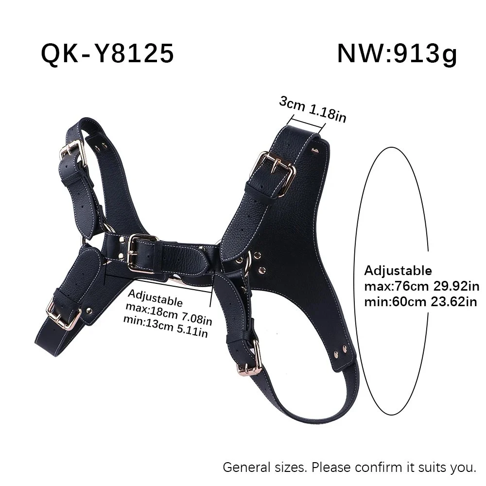 Adjustable PU Leather Men's Body & Chest Harness, Bondage Harness with Single, Double & Multi-Strap Styles